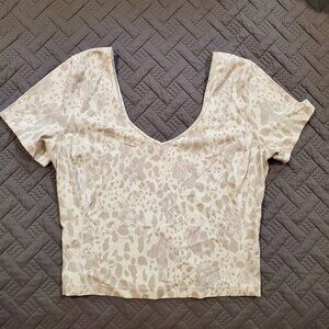 Lululemon Align™ Crop Tee – Animal Print (Size 8)